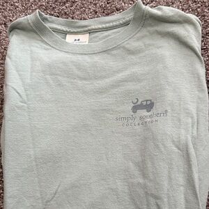 Simply Southern Long Sleeve Sage Tee with Logo